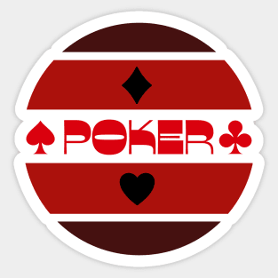 Poker inverse red black Sticker